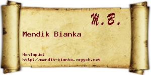 Mendik Bianka névjegykártya